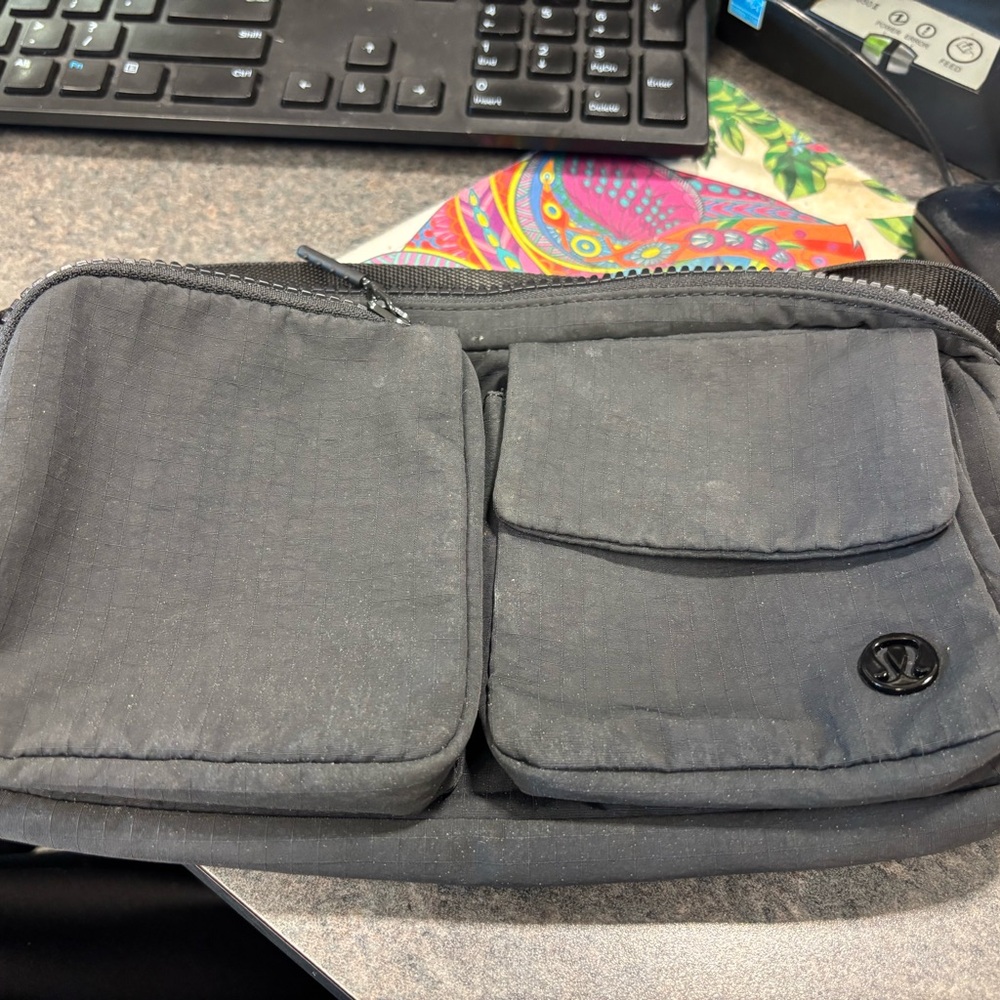 Lululemon Athletica Black Belt Bag with Sleek Design